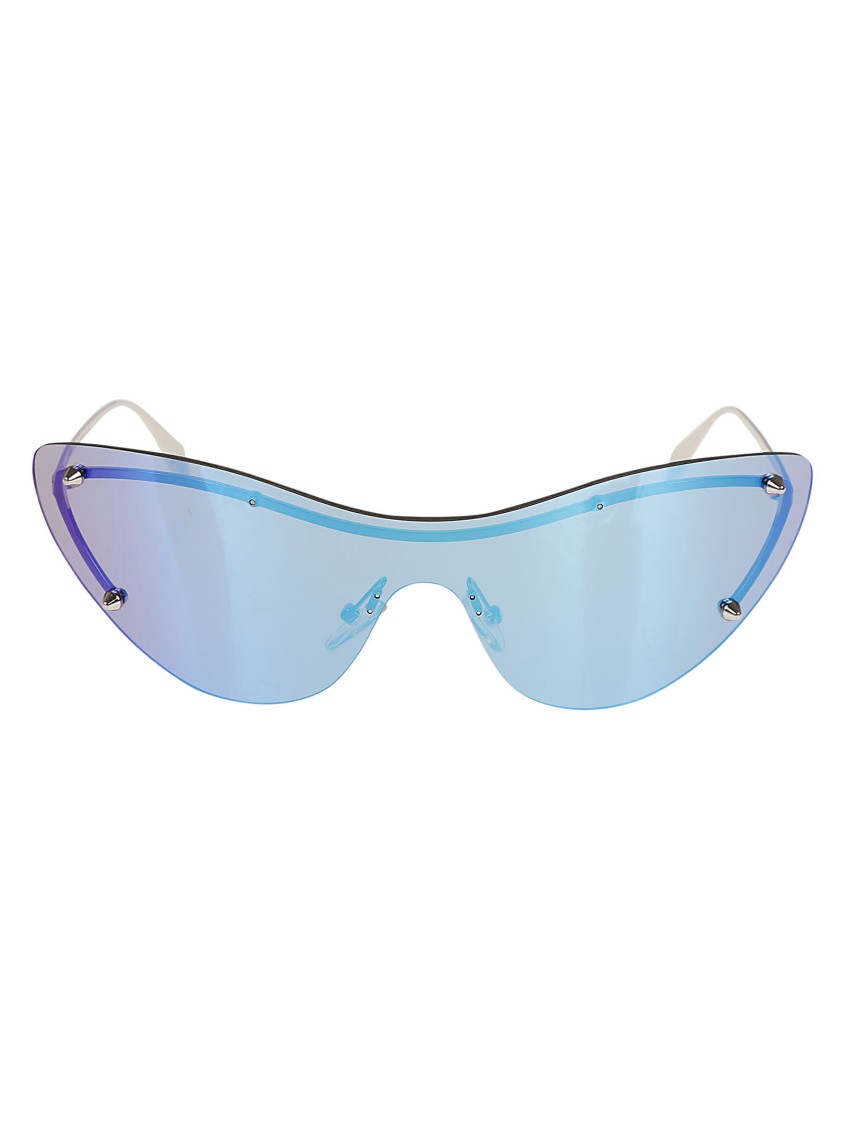Alexander Mcqueen Frameless Tinted Sunglasses In Blue