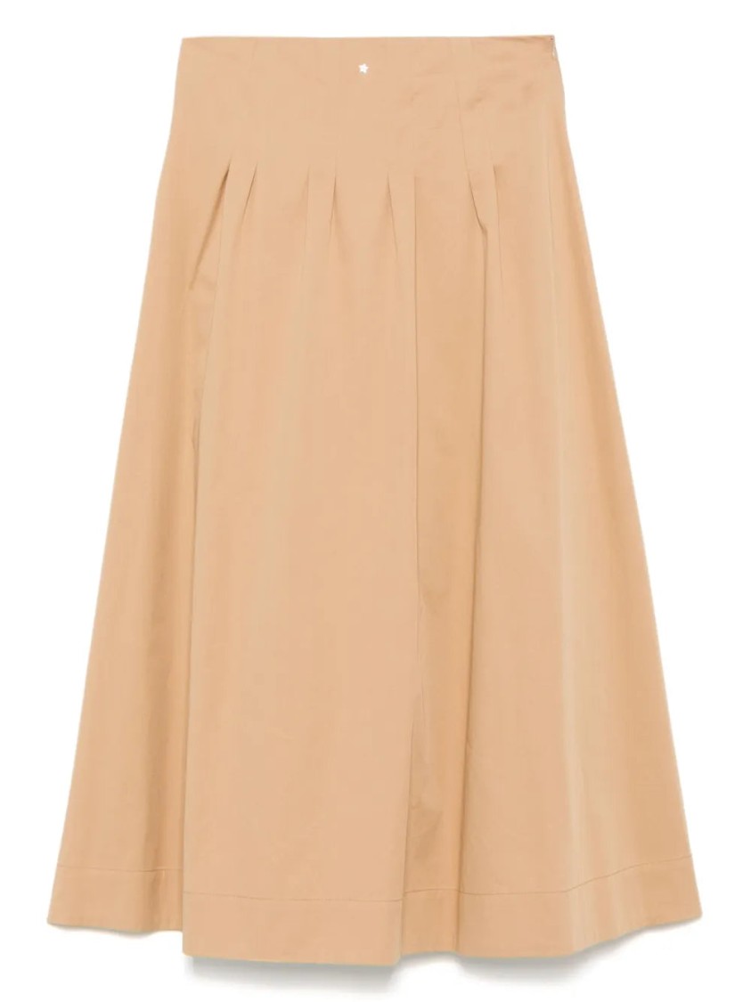 Shop Lorena Antoniazzi Sand Beige A-line Midi Skirt