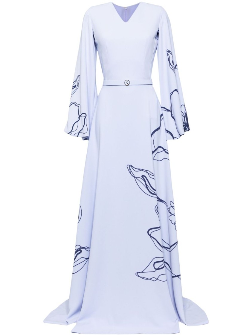Saiid Kobeisy Floral Printed Kaftan In Purple