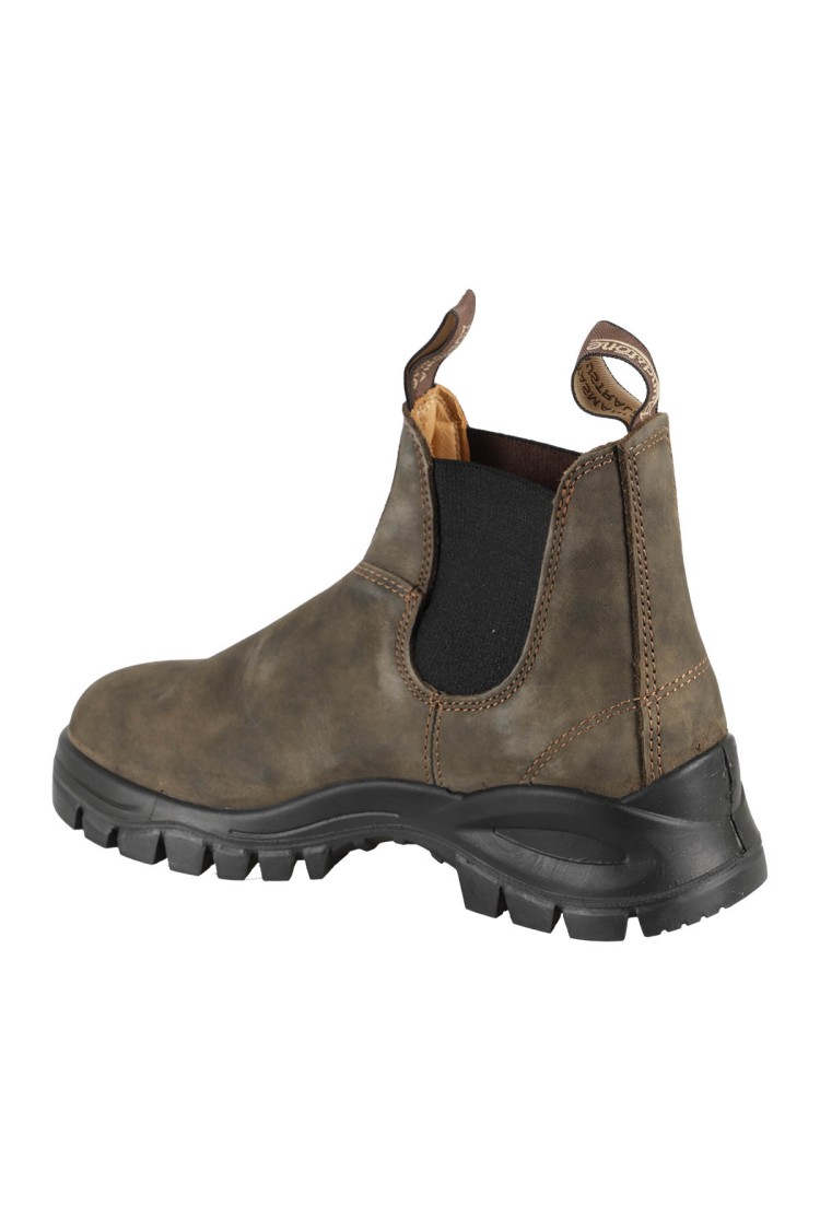 Blundstone High Rubber Sole Brown Leather Boot In Brown
