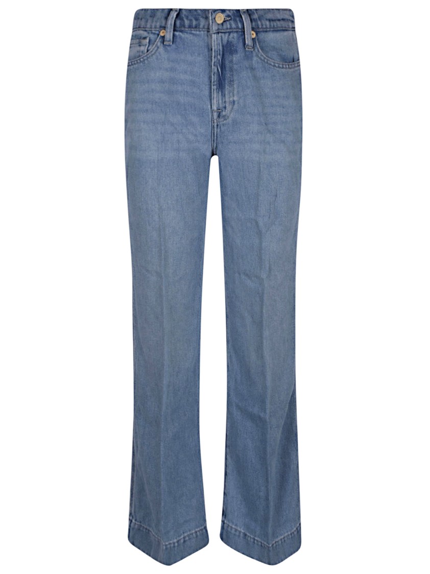 7 For All Mankind High-waisted Tencel-cotton Flared Jeans In Blue