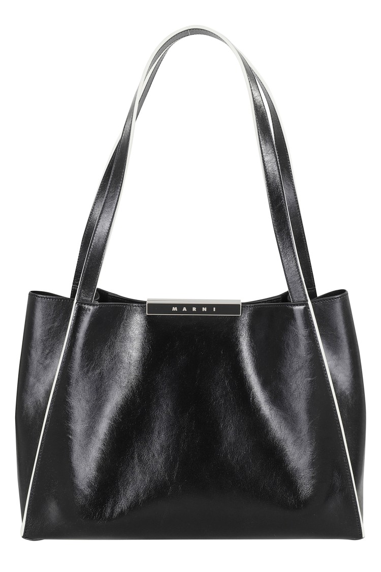 Marni Cresta Tote Bag In Black