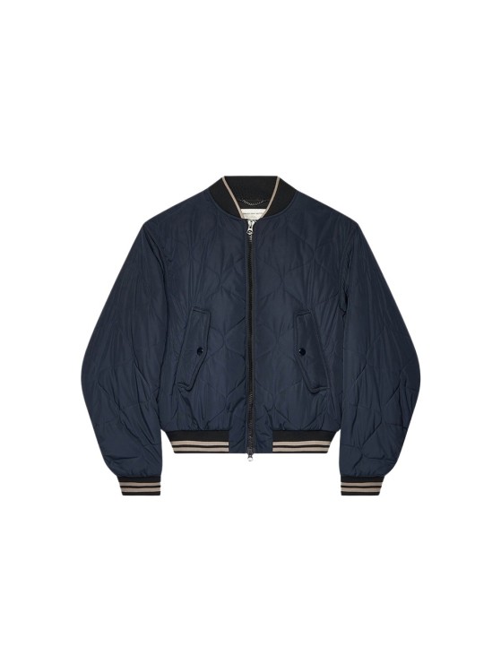 Dries Van Noten Back Zip Bomber Jacket With Quilted Texture