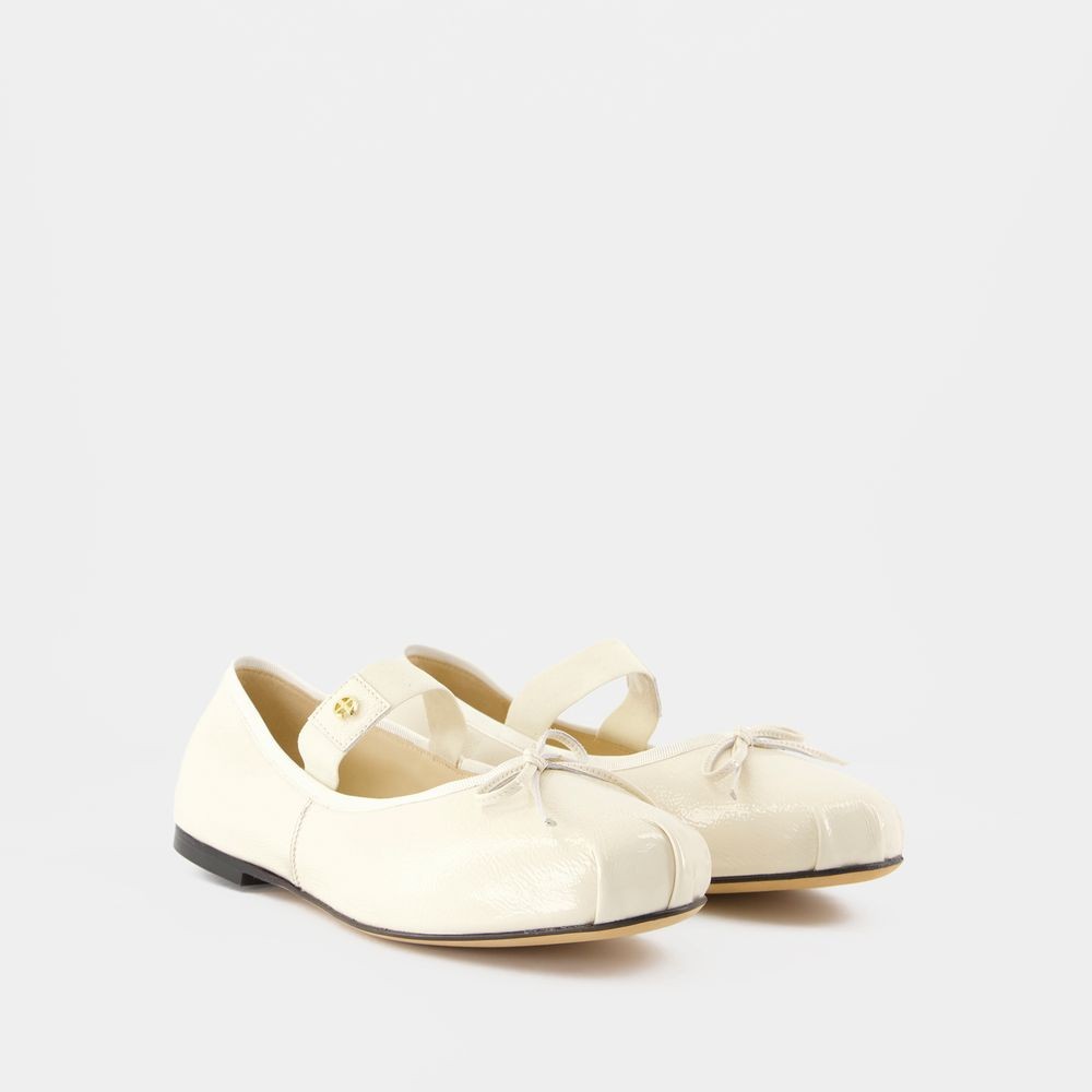 Shop Anine Bing Ballerinas Jolie - Leather - White