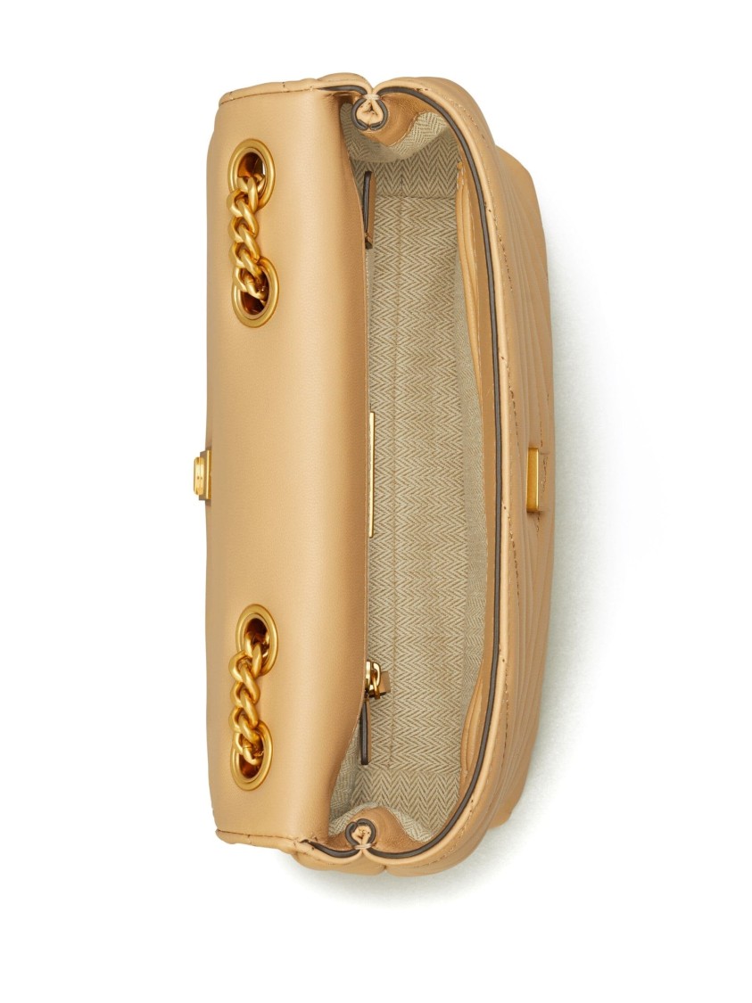 Tory Burch Kira Chevron Small Convertible Leather Shoulder Bag In Neutral