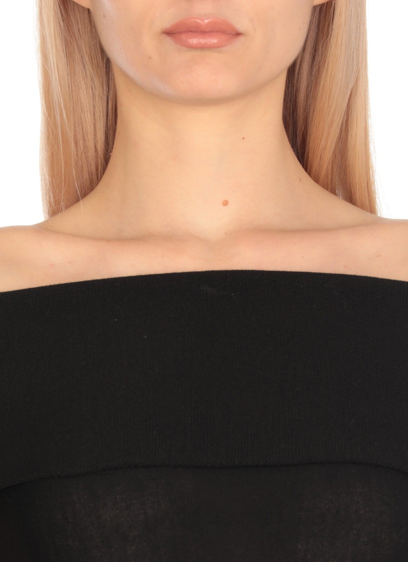 Khaite Short Sleeve Dress In Black