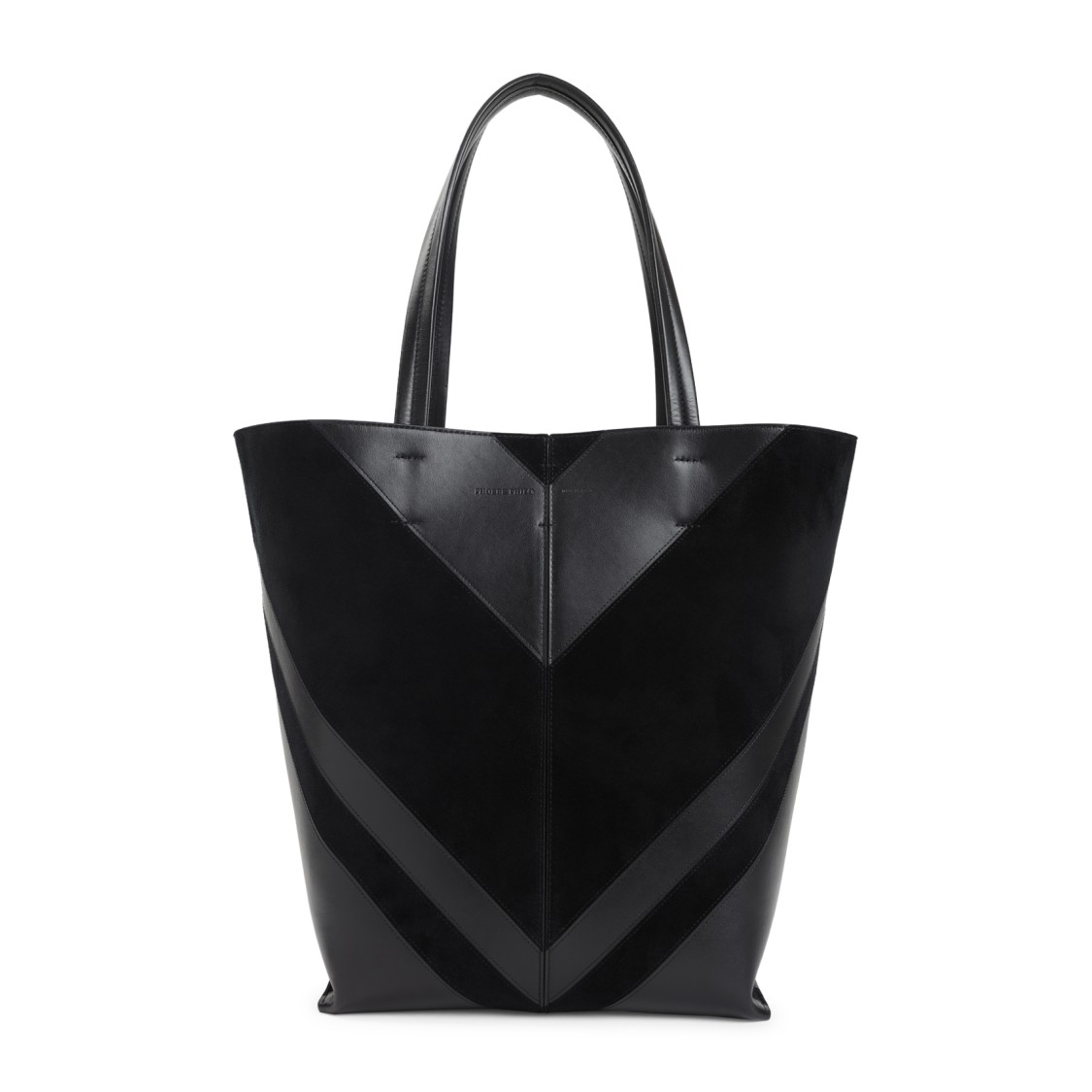 Phoebe Philo Pot Cabas Black Calf Leather Tote Bag In Black