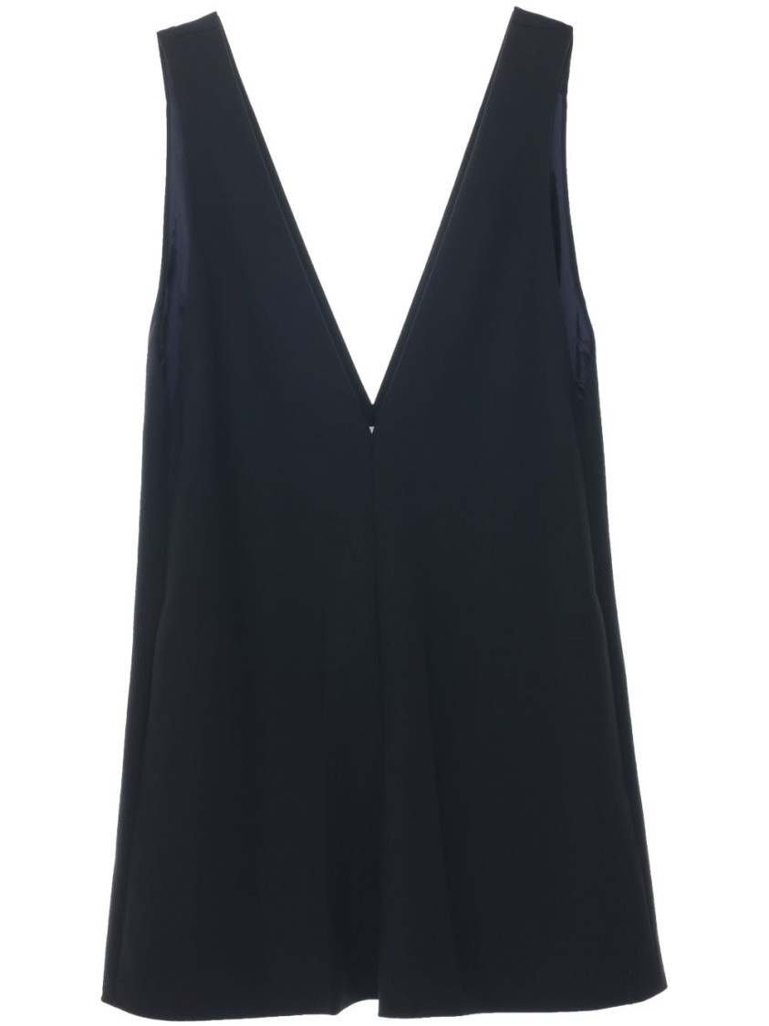 Shop Carven Cashmere Sleeveless V-neck Dress With Side Slit Pockets