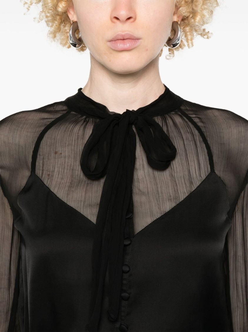Twinset Long-sleeved Shirt In Black