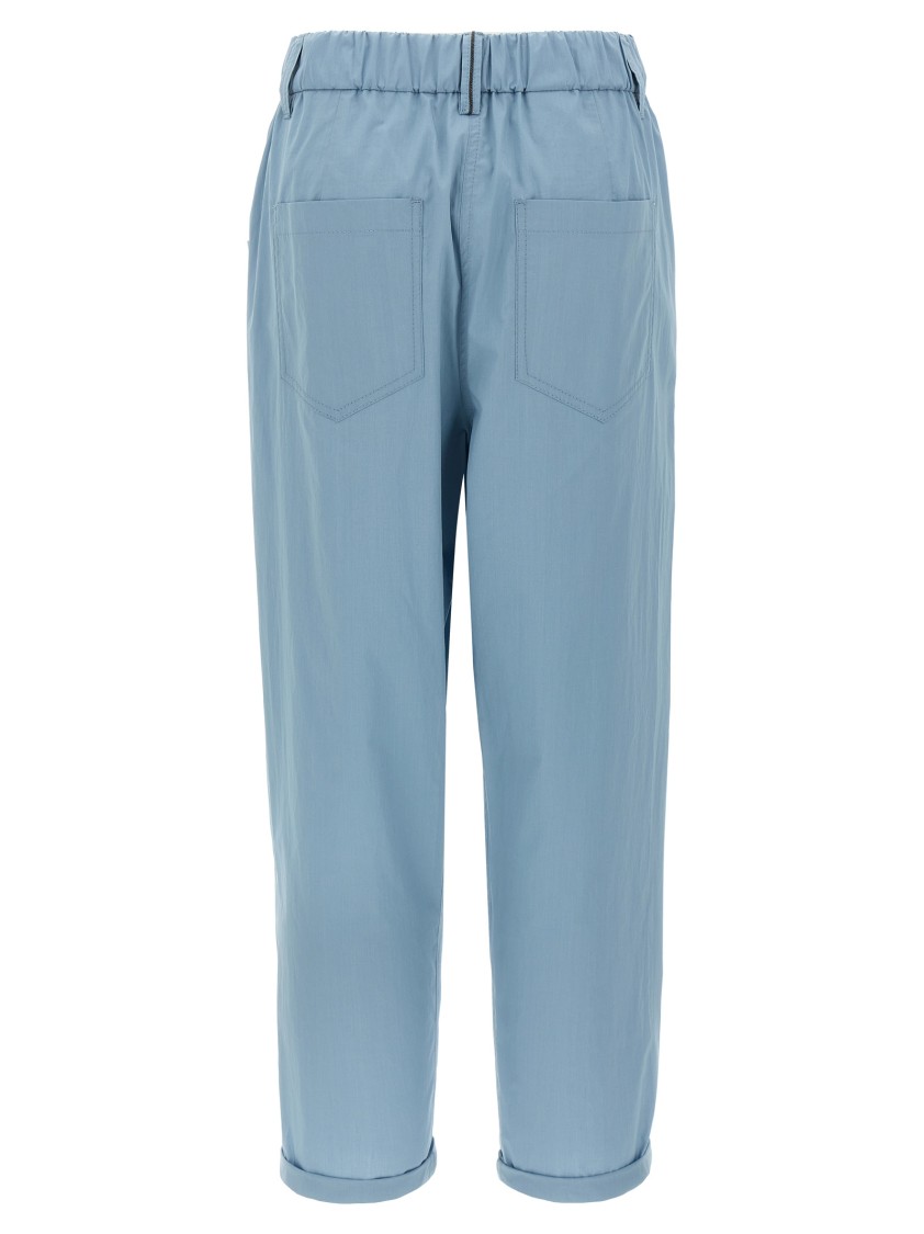 Brunello Cucinelli Pleat Pants With Front Pincers In Blue