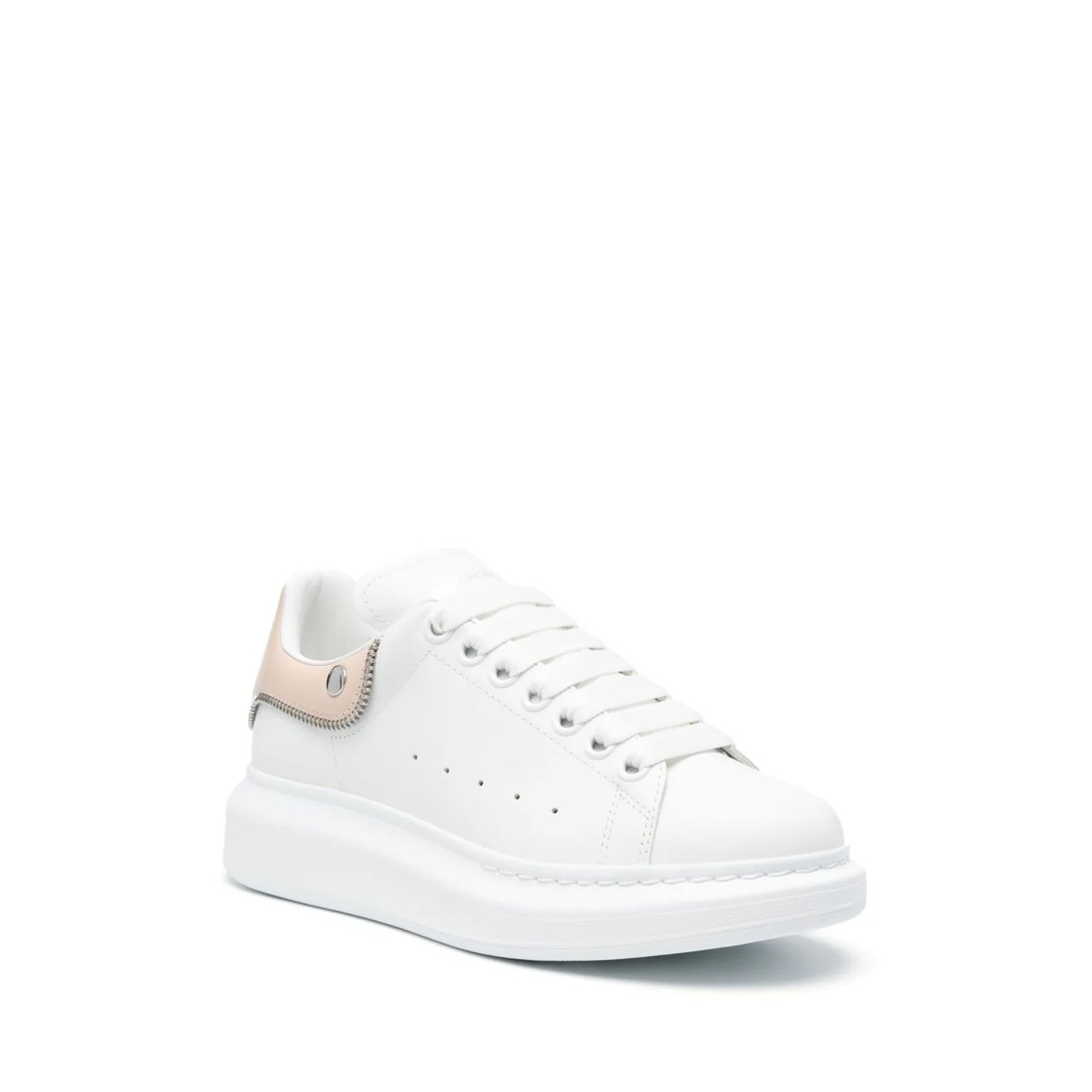 Shop Alexander Mcqueen Oversized Leather Sneakers In White