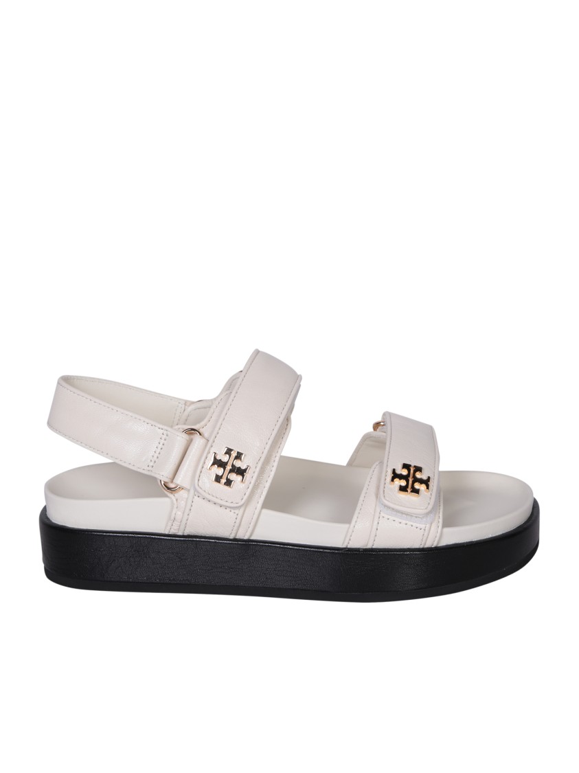 Tory Burch Open Toe White Sandals With Adjustable Strap In White