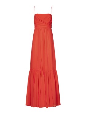 Max Mara Golden Maxi Dress With Halterneck Design | THE LIST