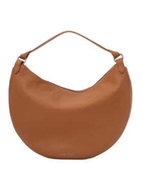 トートバッグ Orciani Crescent Shape Leather Handbag With Palladium Finish Orciani Crescent Shape Leather Handbag With Palladium Finish