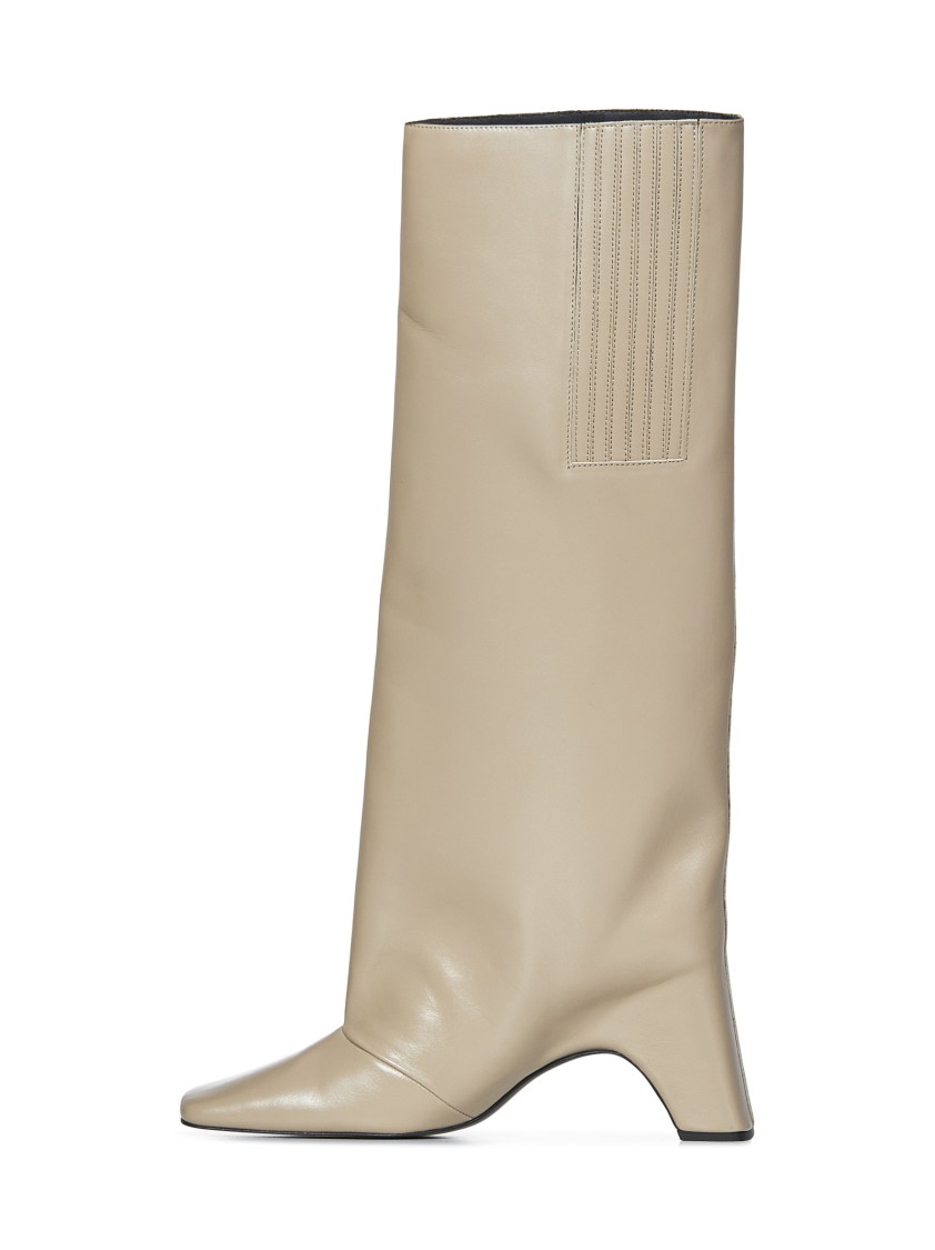 Shop Coperni Beige Leather Ankle Boots In Neutrals