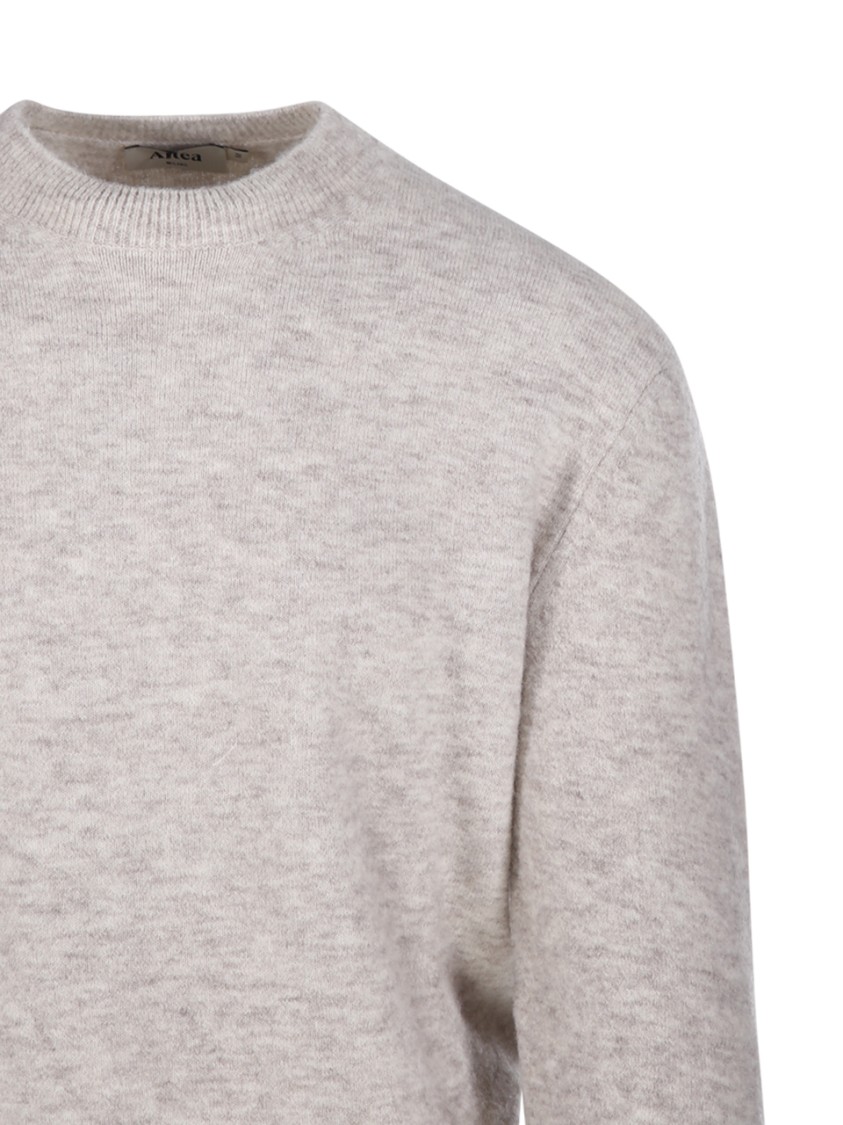 Altea Soft Blend Knit Sweater With Ribbed Hem In Gray