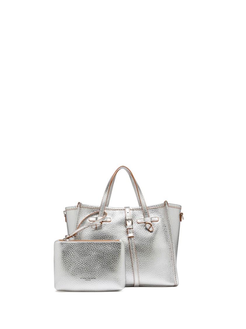 G.chiarini Marcella Marcella 32 Shopping Bag In Silver Double Bubble Leather