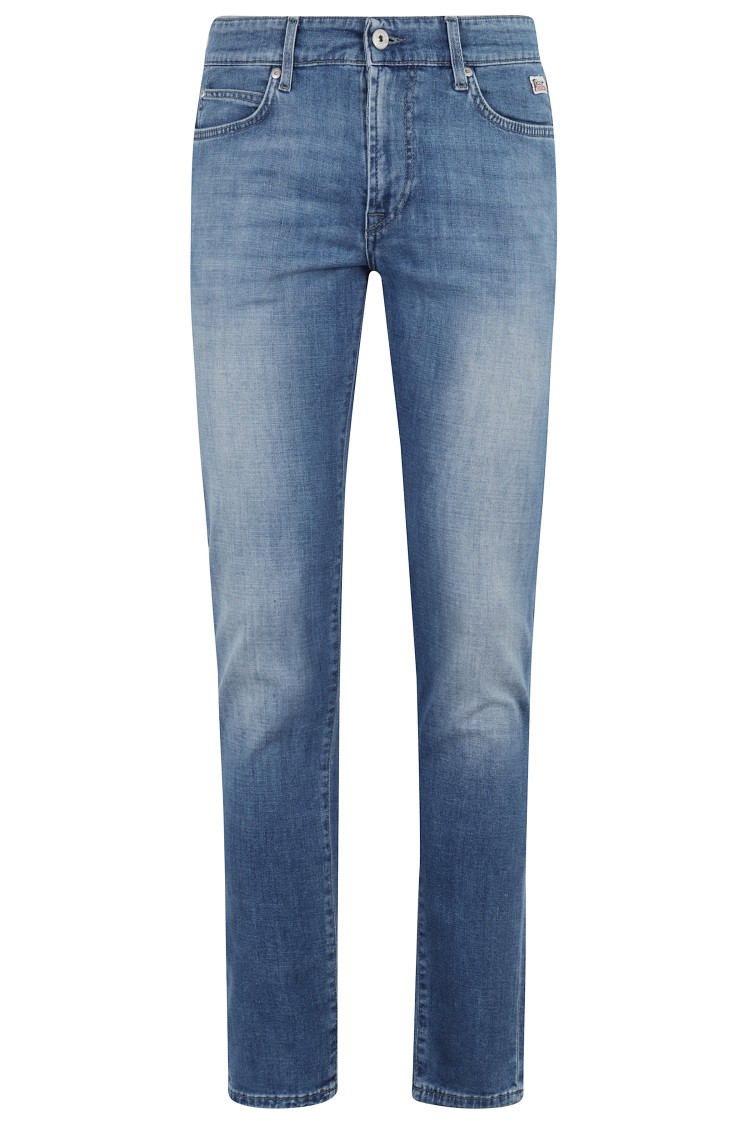 Roy Rogers Slim-fit Blue Denim Jeans With Low-rise Waist In Blue