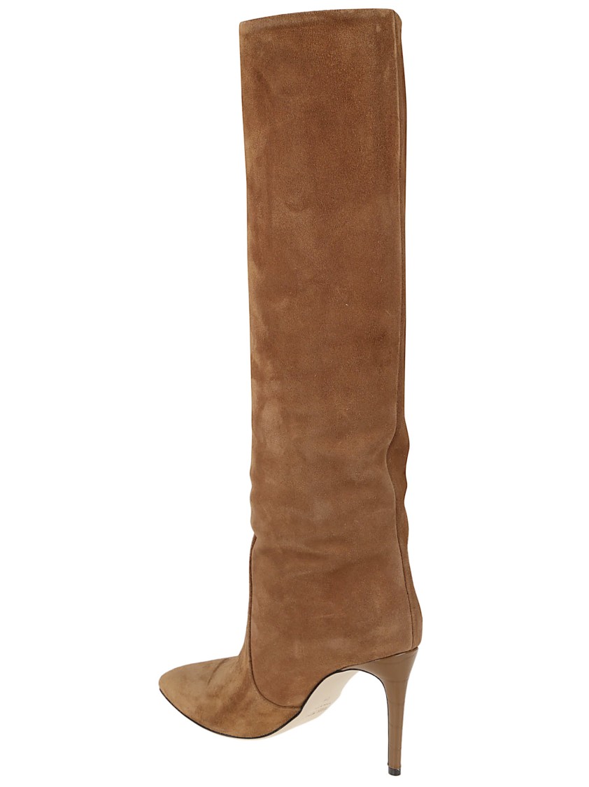 Paris Texas Stiletto Suede Boot In Brown