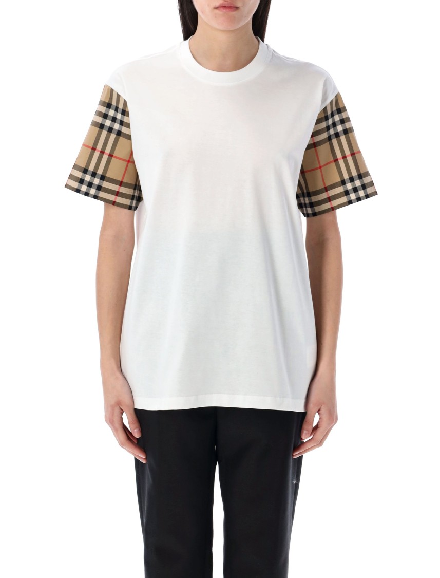 Burberry Check Sleeve Cotton T-shirt By