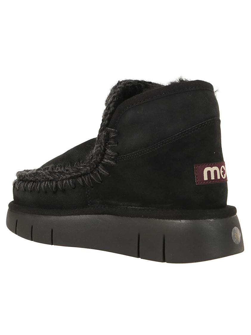 MOU MOU CHUNKY SOLE ANKLE BOOTS WITH STITCHED DETAILING