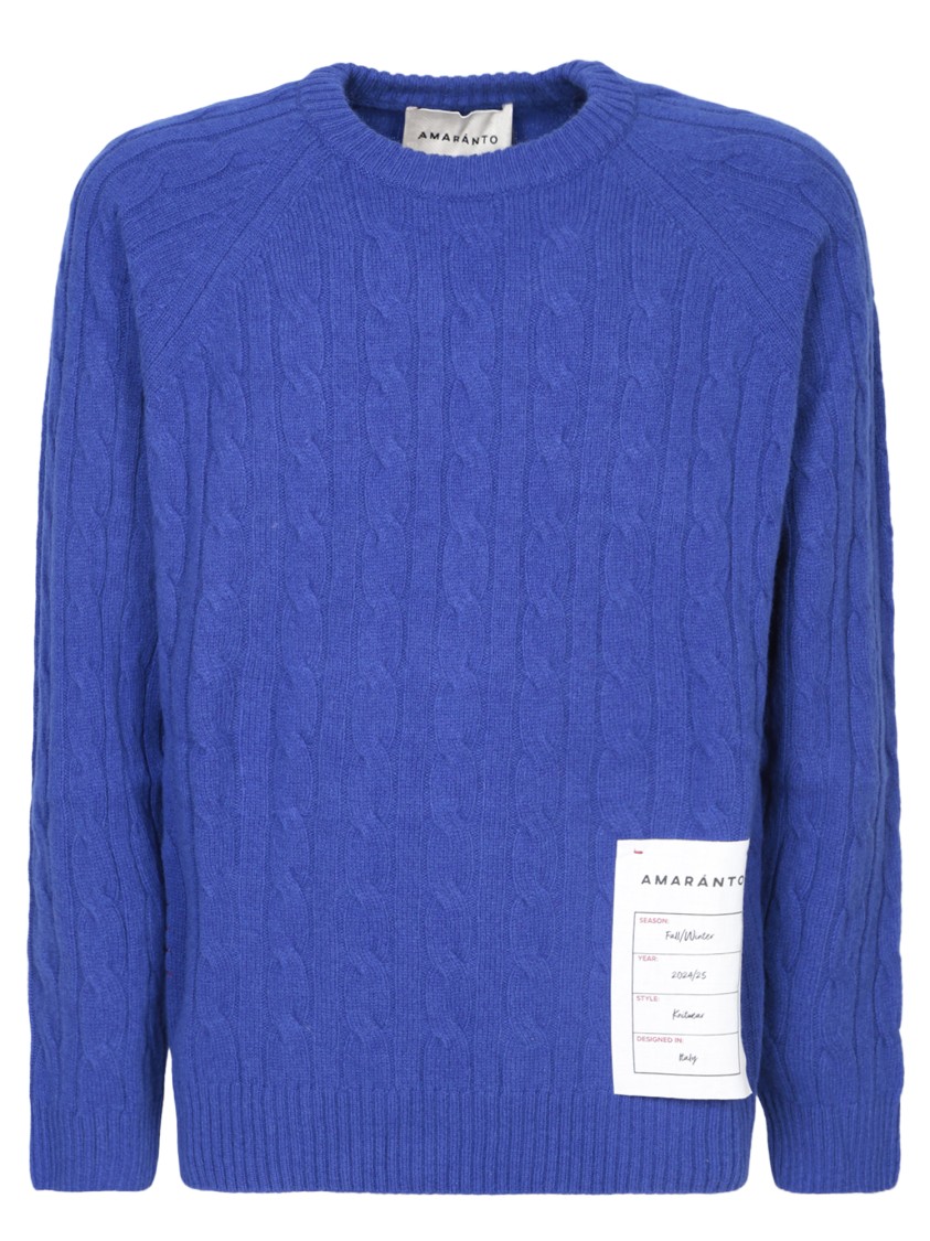 AMARANTO AMARANTO BLUE WOOL-CASHMERE KNITWEAR 