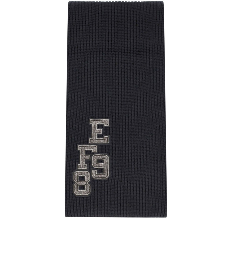 ELISABETTA FRANCHI ELISABETTA FRANCHI BLACK RIBBED SCARF