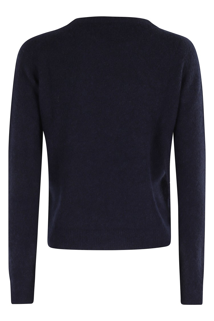Roberto Collina Crew Neck Cashmere Sweater With Long Sleeves In Black