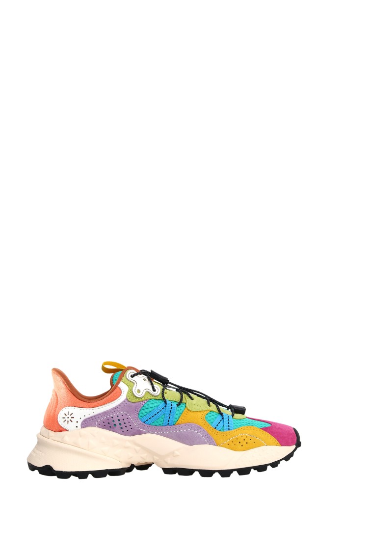 Flower Mountain Multicolored Suede And Technical Fabric Sneakers In Multi