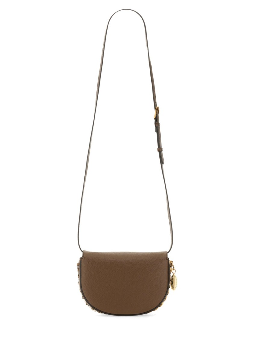 Stella Mccartney Shoulder Bag With Logo In Brown