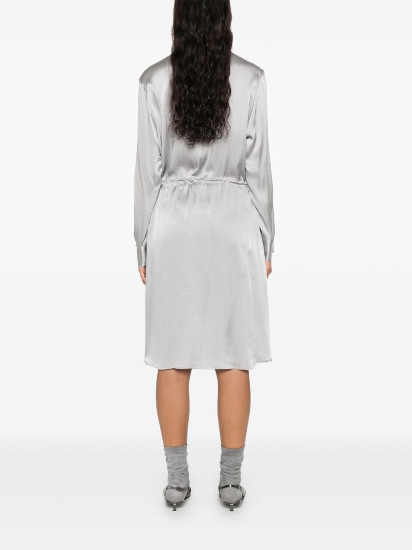 Semicouture Semi Couture Flowing Gray Midi Dress In Grey