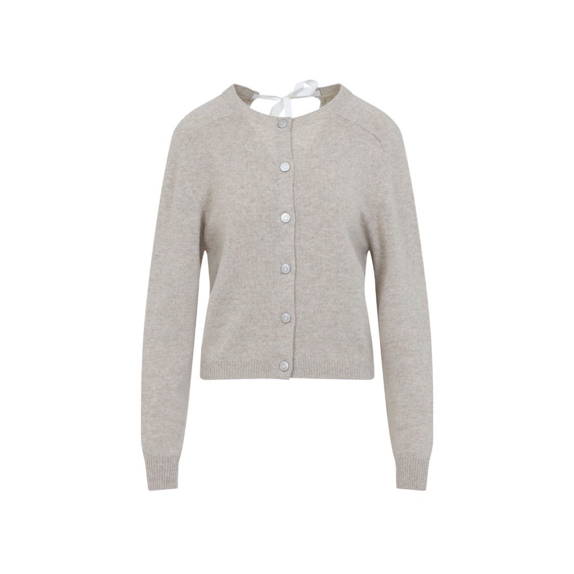 Shop Carven Cashmere Button-up Sweater With Delicate Tie Detail