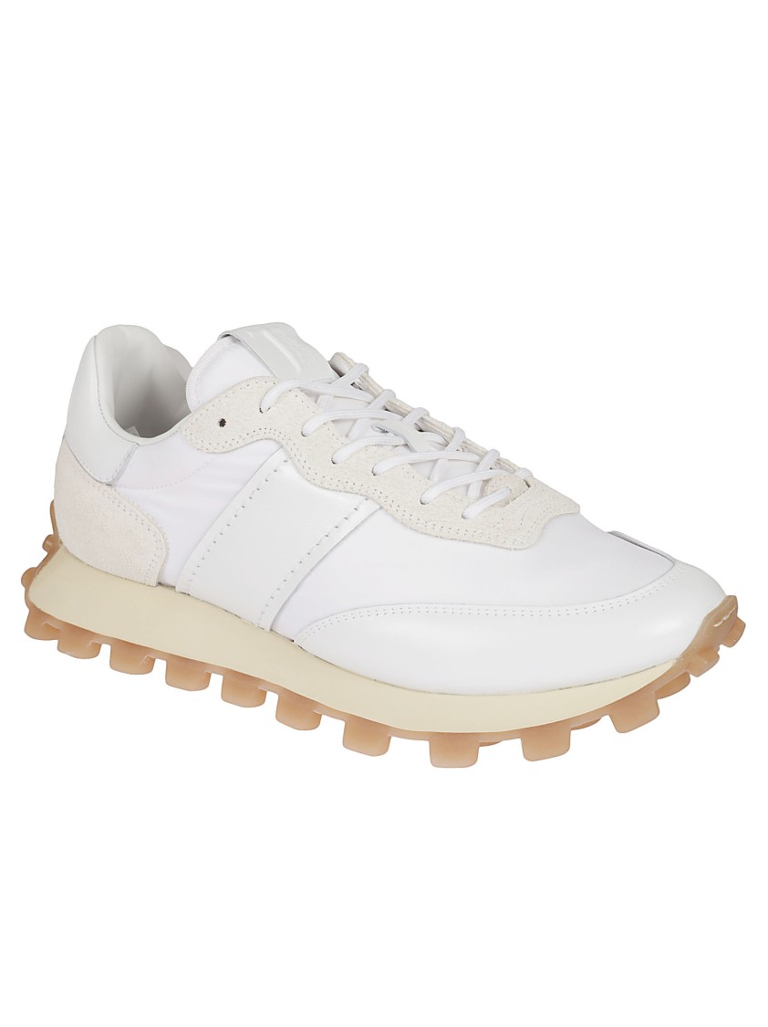 Tod's Smooth Leather Sneakers With Suede Accents In White