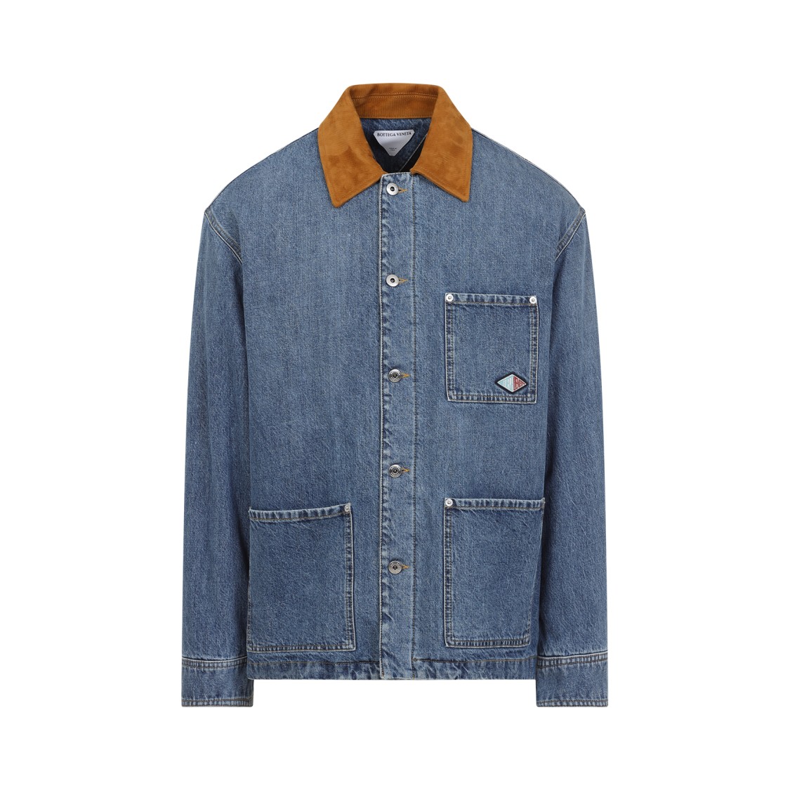 デニムジャケット BOTTEGA VENETA SUEDE COLLAR DENIM JACKET Bottega Veneta Suede Collar Vintage Indigo Denim Jacket