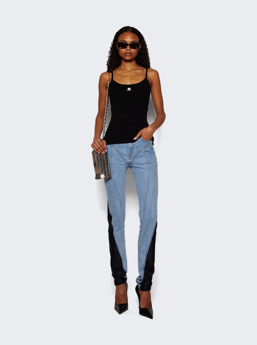 Courrèges Reedition Knit Tank Top Black In Black