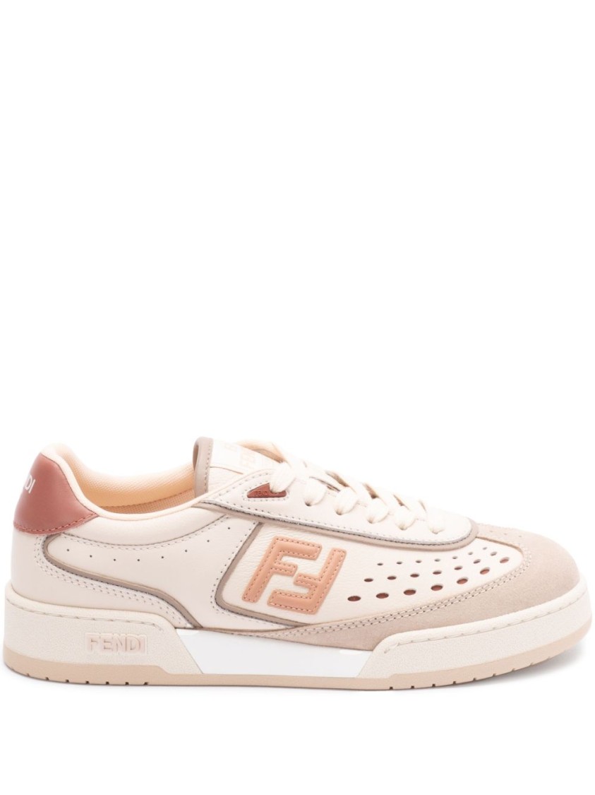 Fendi Low-top Sneakers With Pink Closure In Neutral