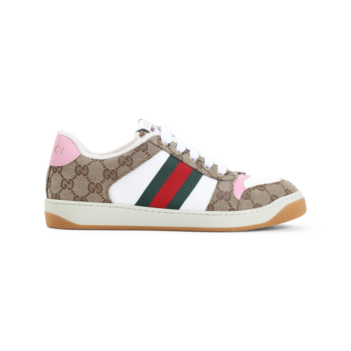 Gucci Beige Monogram Canvas Low-top Sneakers In Neutral