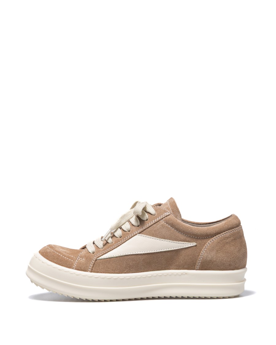 Rick Owens Beige Sneakers With Subtle Side Stripe