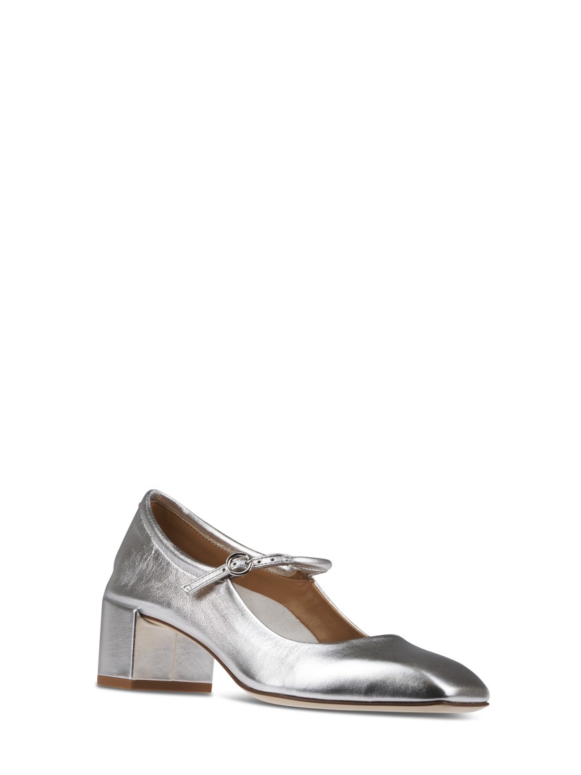 Aeyde Aeydē Metallic Silver Sandals With Delicate Strap In White