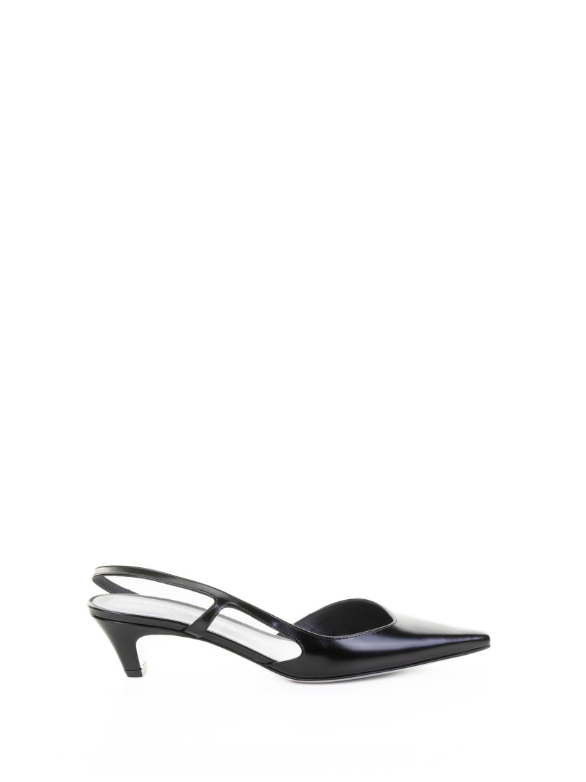 Roberto Festa Black Brushed Leather Slingback Pump
