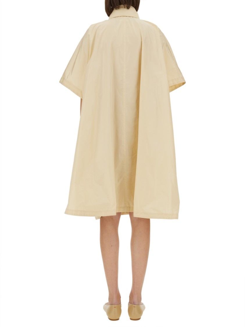 FABIANA FILIPPI FABIANA FILIPPI TECHNICAL TAFFETA HOODED COAT WITH ADJUSTABLE DRAWSTRINGS
