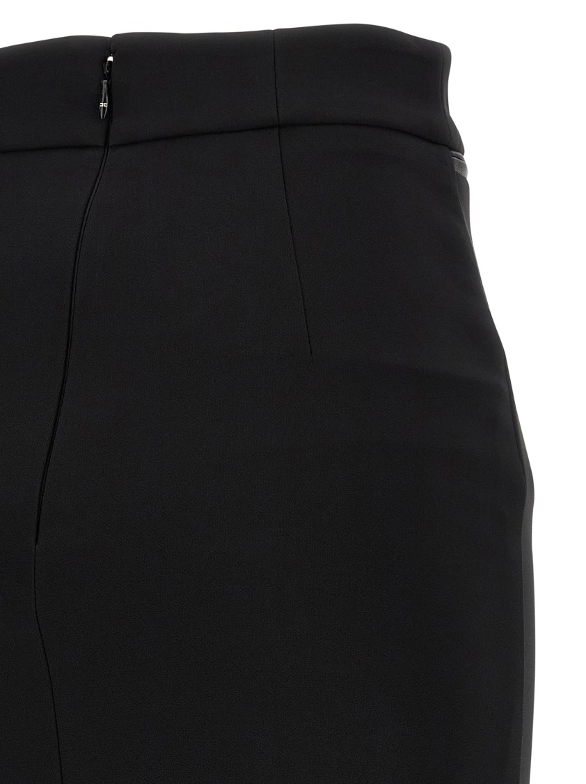 Elisabetta Franchi Lightweight Crepe Skirt With Black Zip In Black