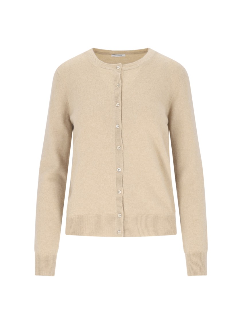 MALO MALO BEIGE CASHMERE CARDIGAN WITH RIBBED FINISHES