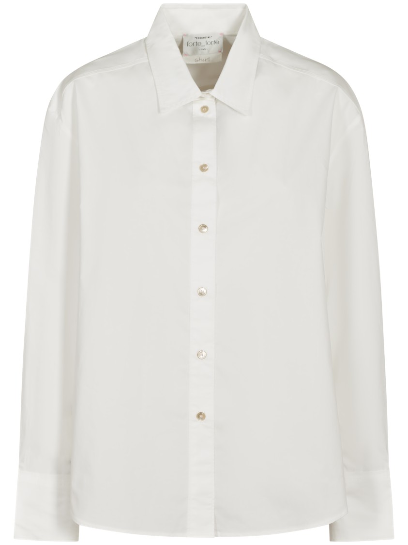 Forte Forte Structured White Shirt With Button-down Front In White