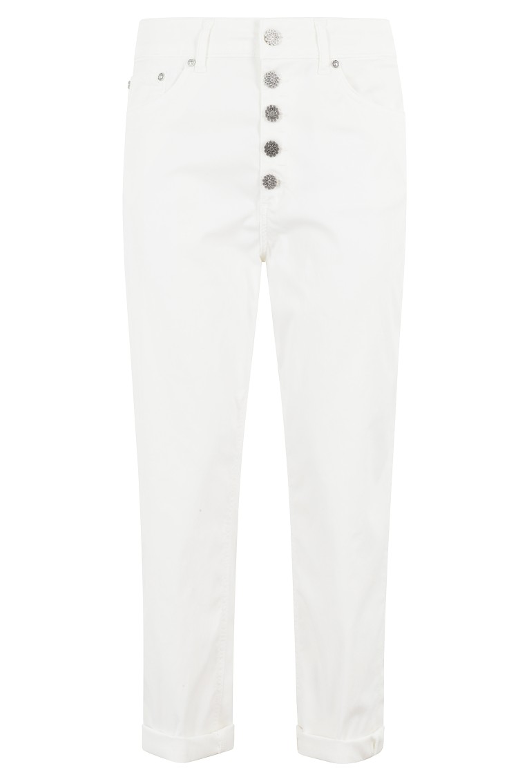 Shop Dondup Koons Cropped White Pants