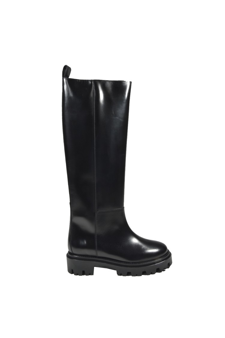 Isabel Marant Black Leather Cener Boots In Black