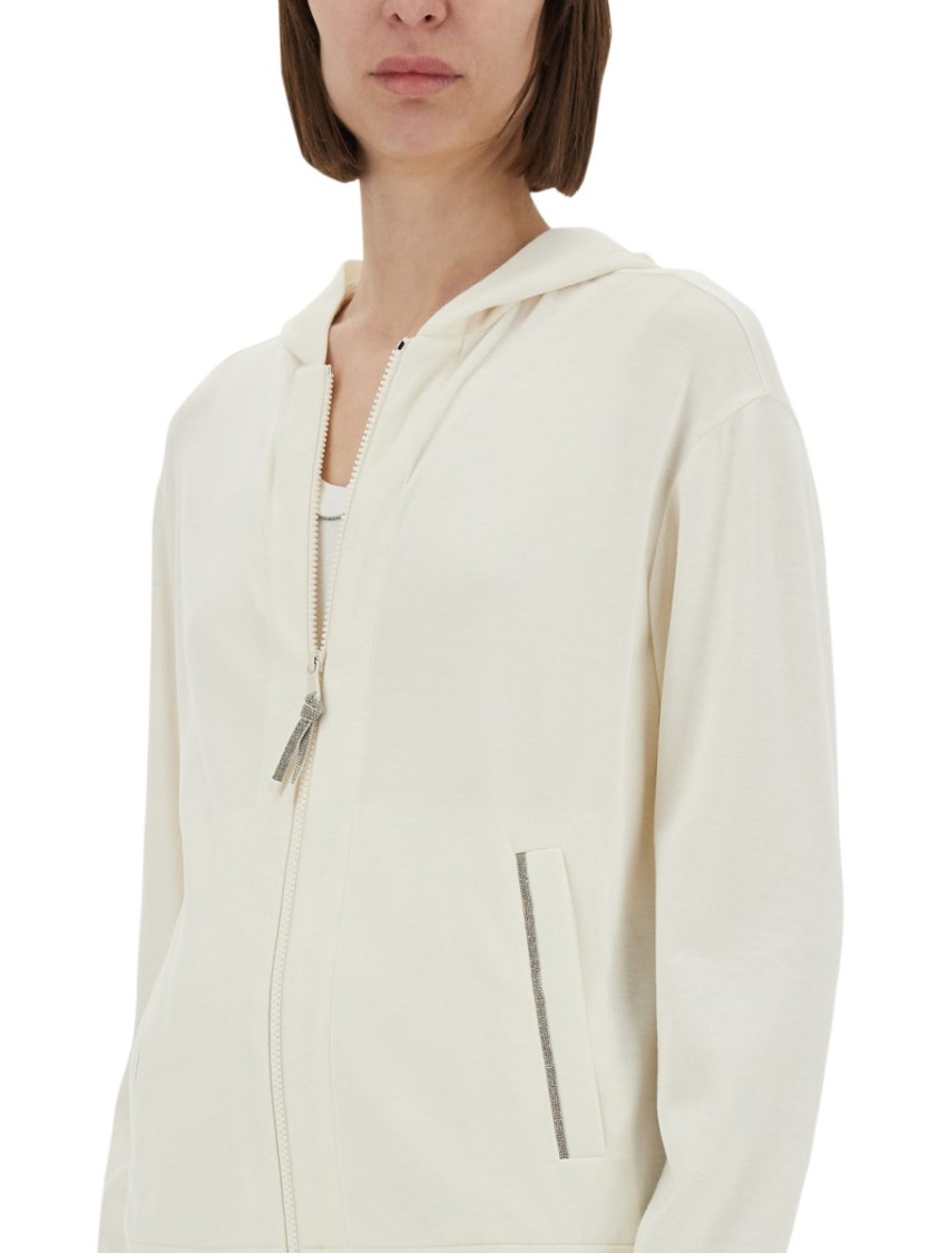 Brunello Cucinelli Cotton And Silk Interlock Topwear In Neutrals