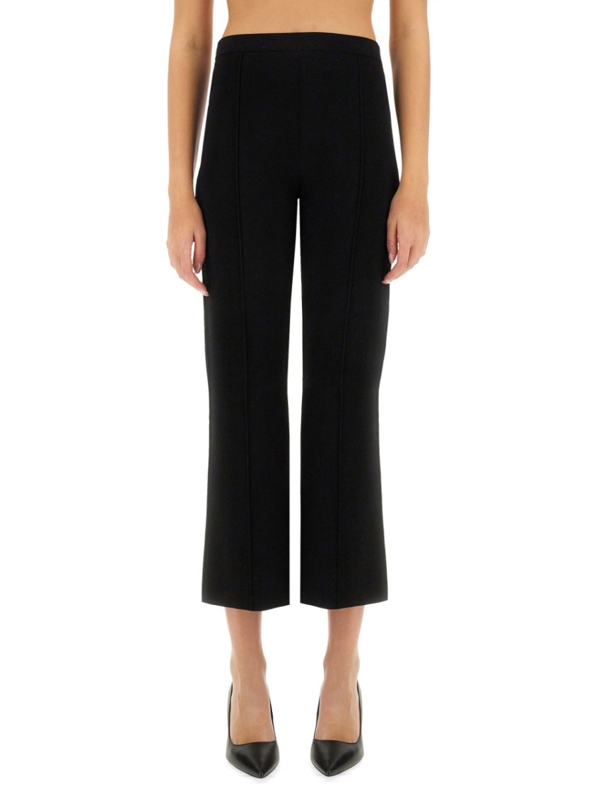 Theory Tailored Flare Pants With Fitted Waist In Black