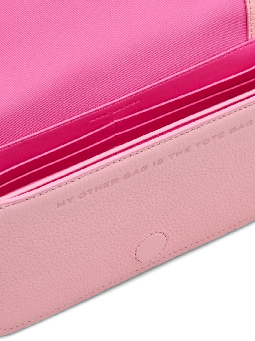 Marc Jacobs The Mini Leather Logo Crossbody In Pink