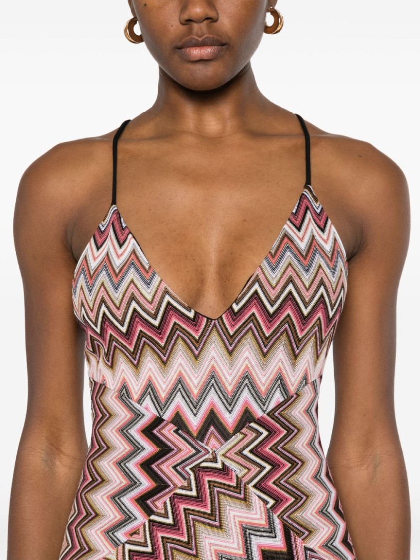 Shop Missoni Multicolour Maxi Dress In Pink